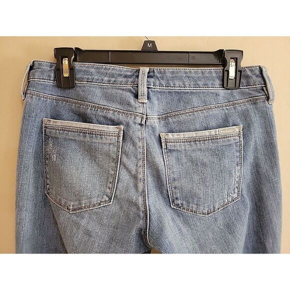 White House Black Market womens Girlfriend jeans size 0 blue stretchy distressed - Picture 14 of 15
